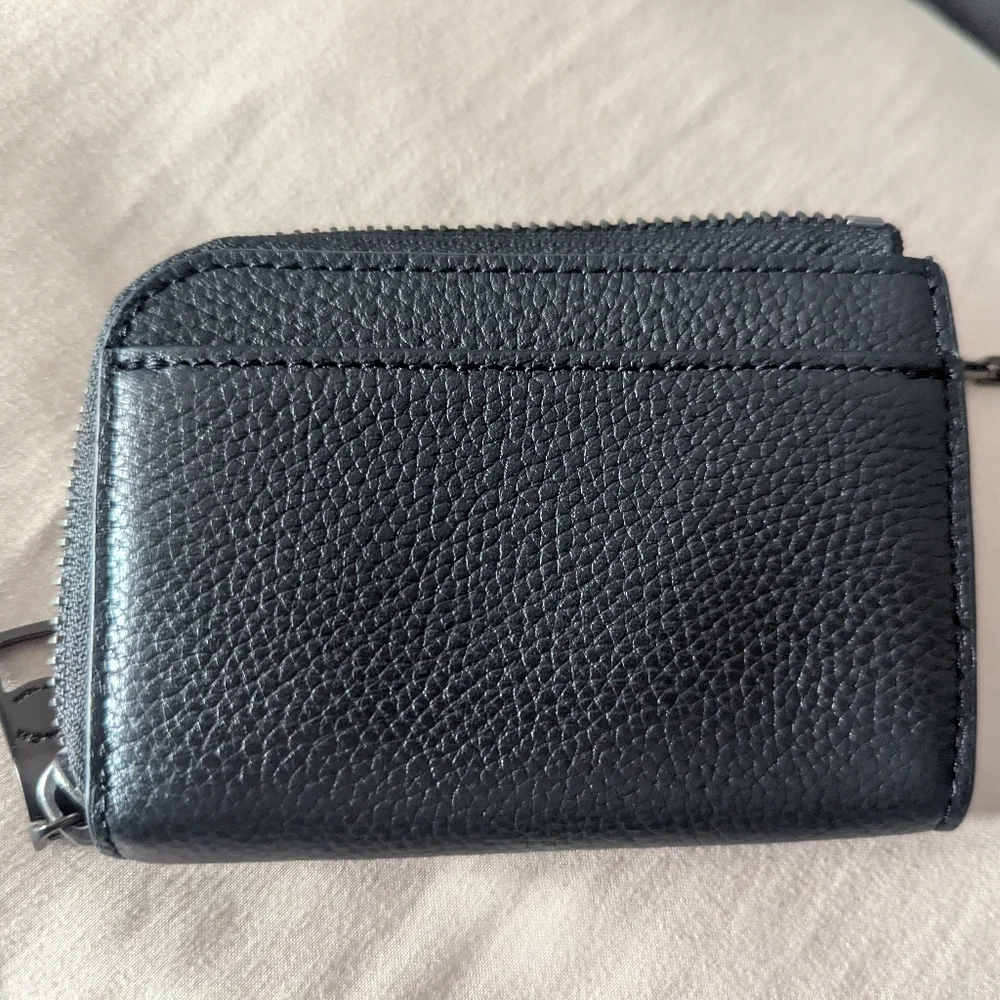 2 Black Leather L-zip Card Holder Set - Picture 7 of 7